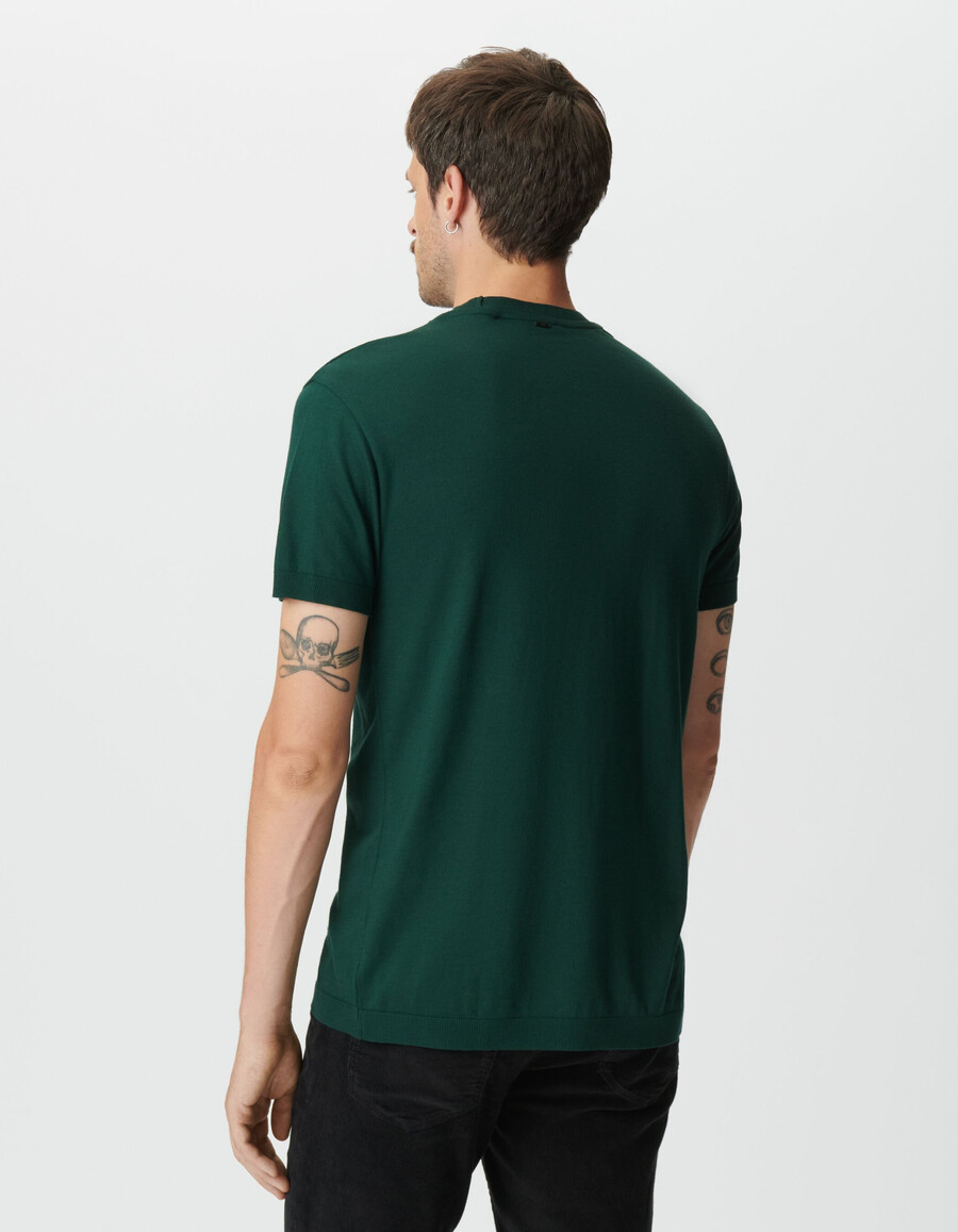 grünes kurzarm-t-shirt aus baumwoll-modal für herren