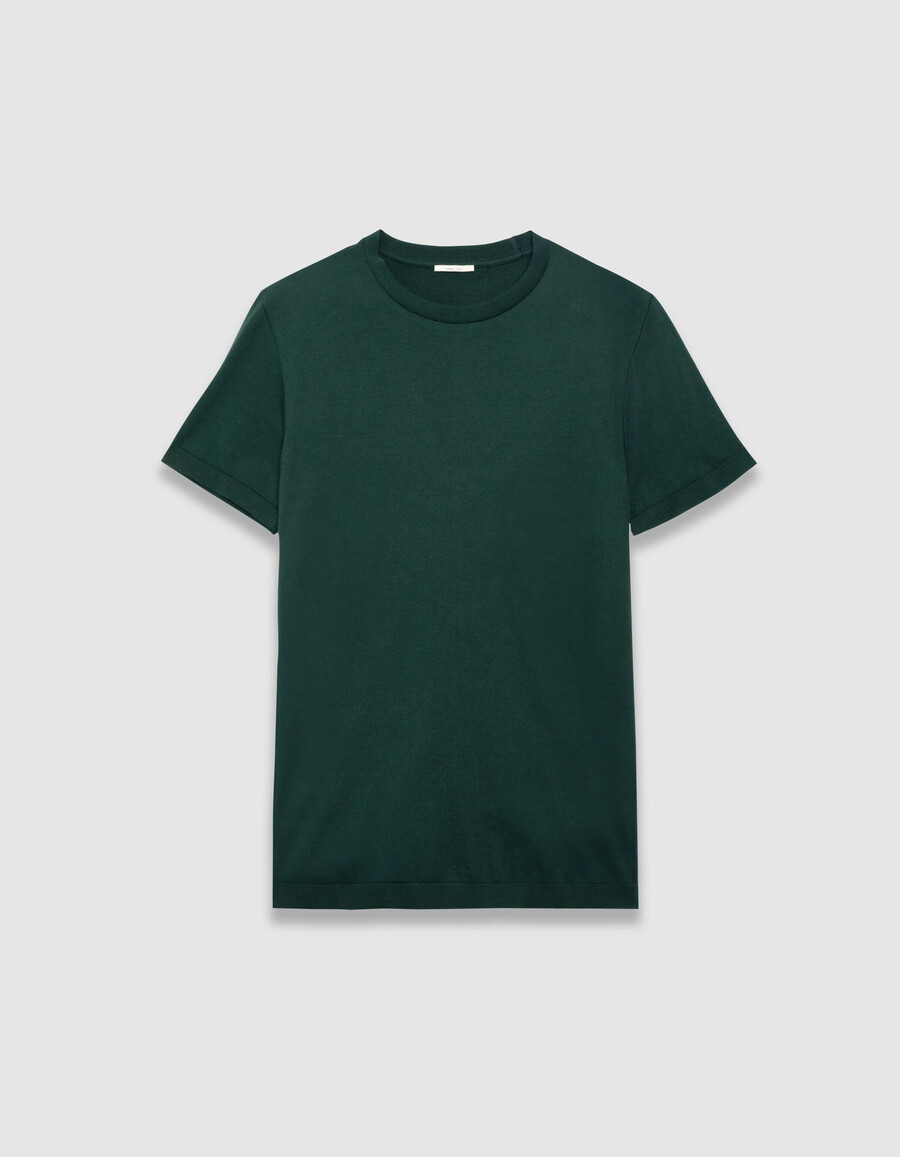 grünes kurzarm-t-shirt aus baumwoll-modal für herren