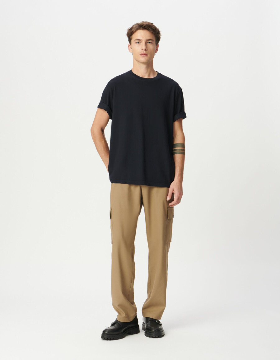 herren-t-shirt mit kurzen ärmeln und rundhalsausschnitt in marineblau