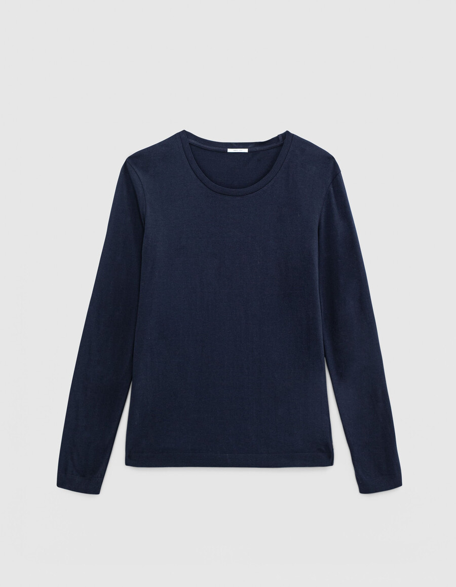 herren-langarmshirt in marineblau
