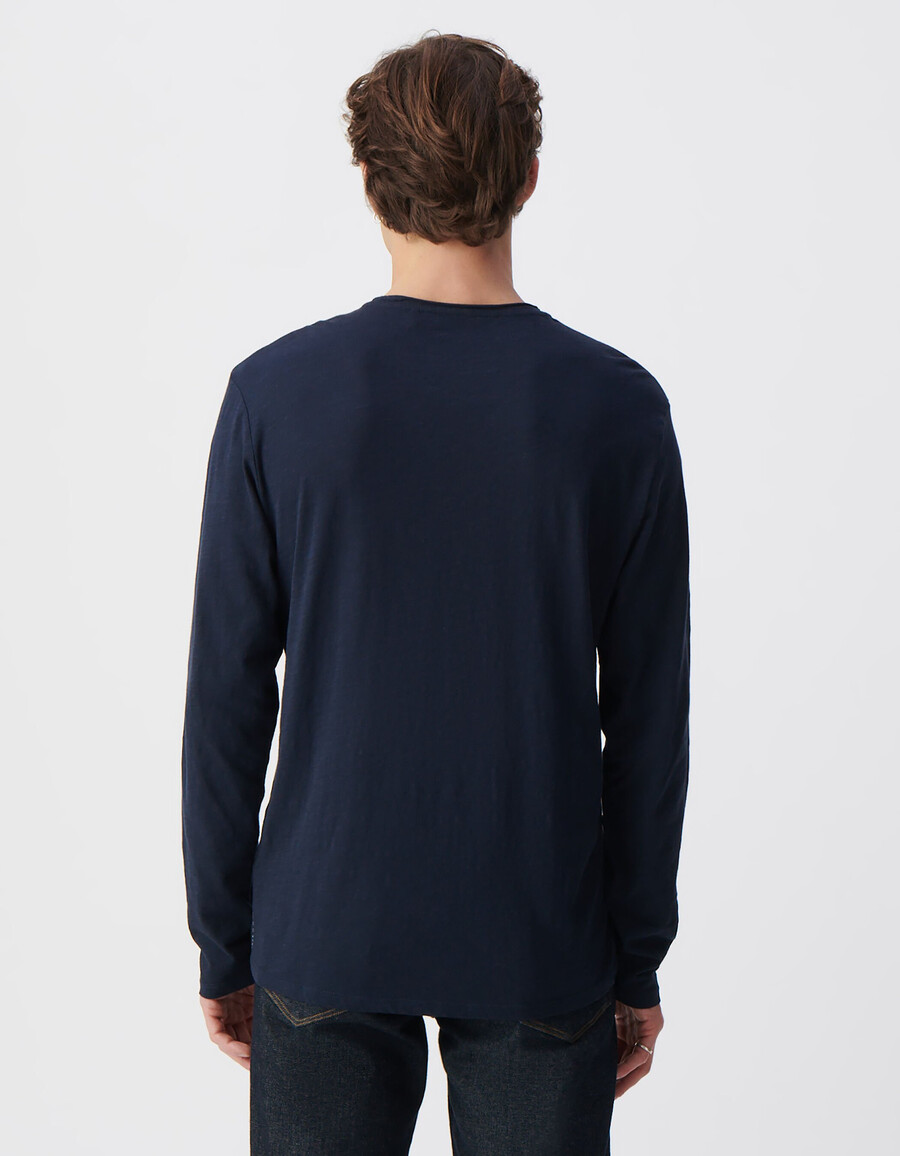 herren-langarmshirt mit rundhalsausschnitt in marineblau