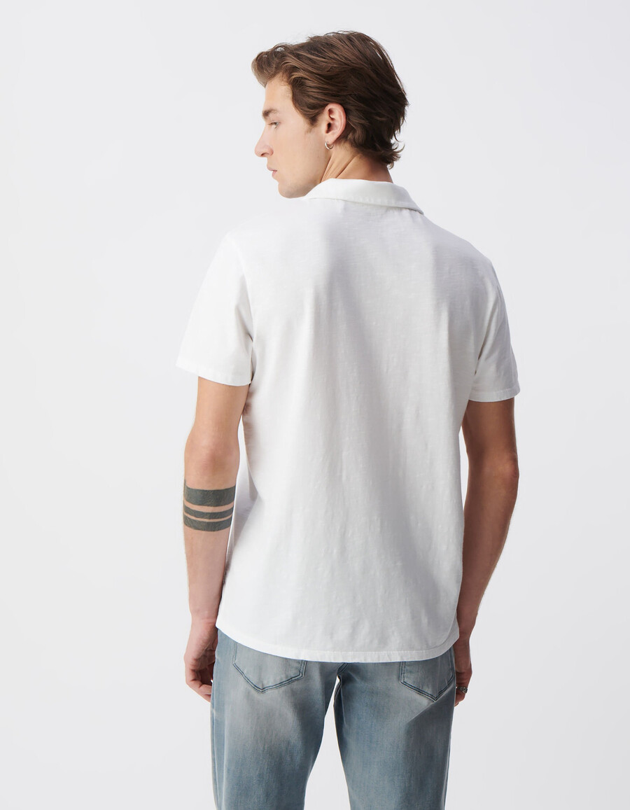 weißes herren-t-shirt aus bio-baumwolle mit slub-muster