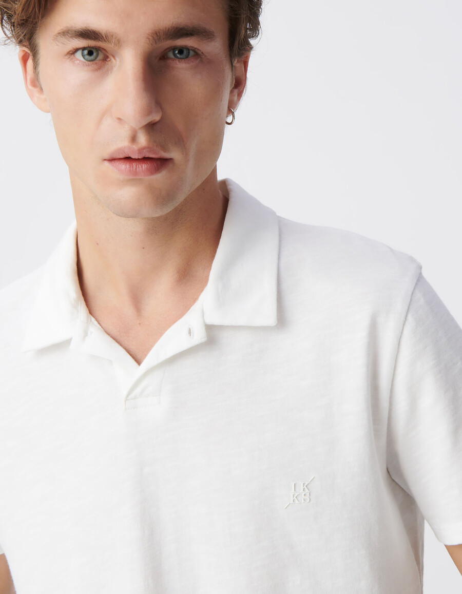 weißes herren-t-shirt aus bio-baumwolle mit slub-muster