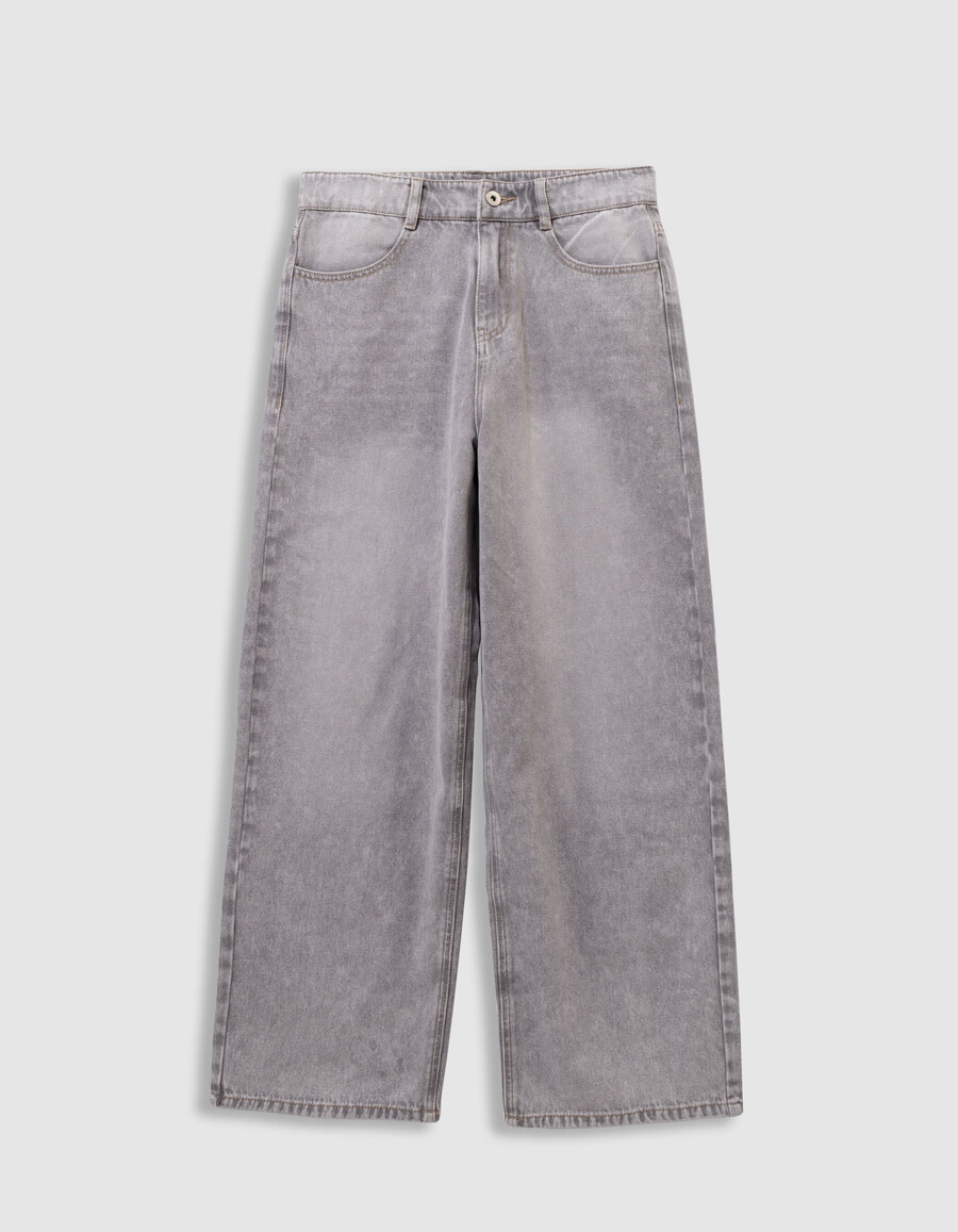 jungen-jeans in verwaschenem grau super baggy-stil
