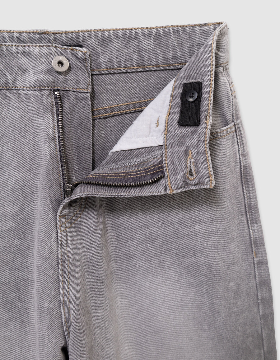 jungen-jeans in verwaschenem grau super baggy-stil