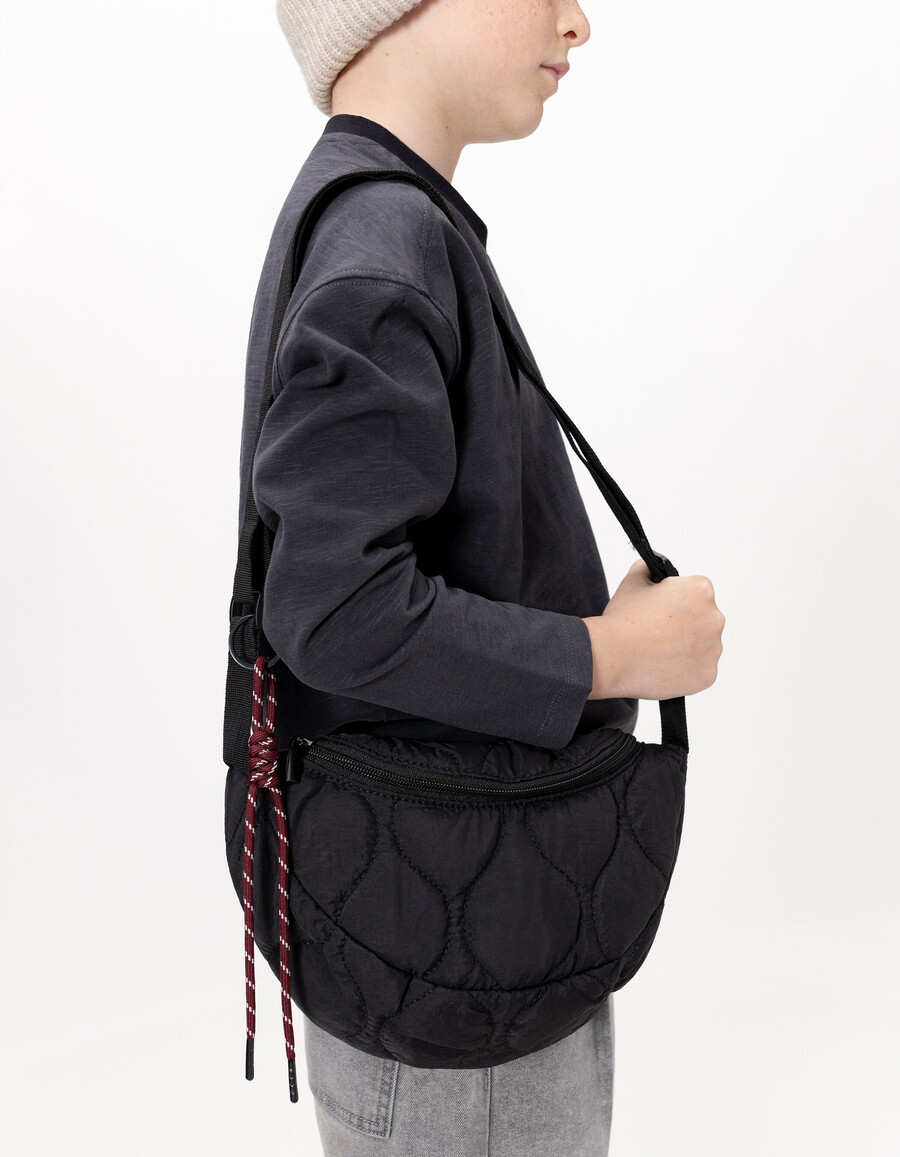 schwarze gesteppte bauchtasche für mädchen