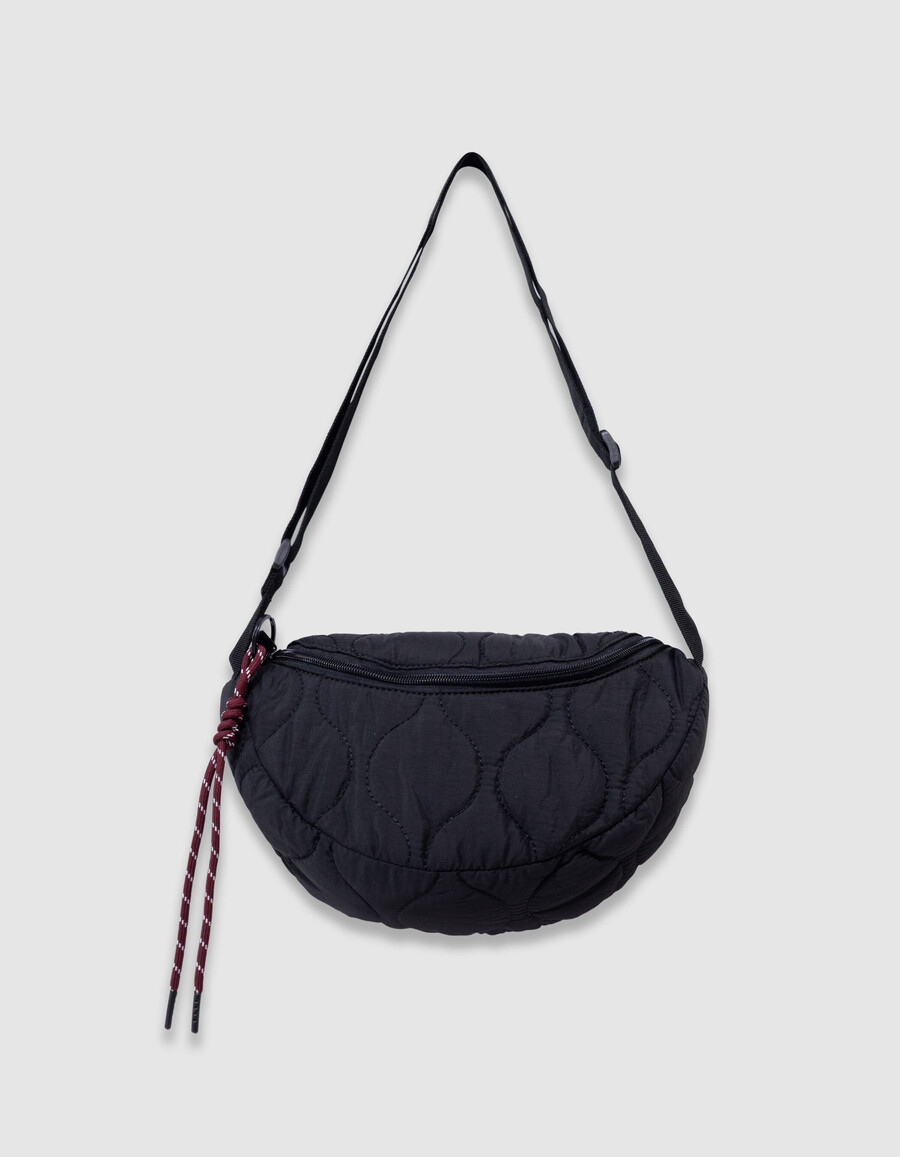 schwarze gesteppte bauchtasche für mädchen