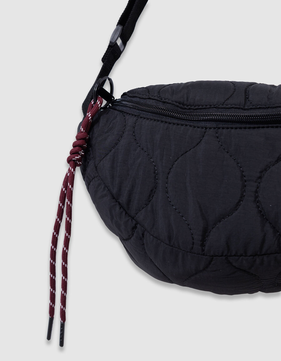 schwarze gesteppte bauchtasche für mädchen