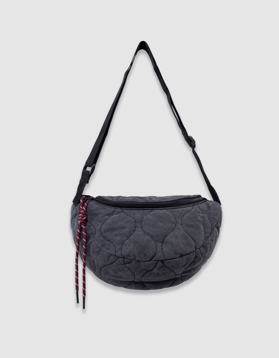graue gesteppte bauchtasche für mädchen