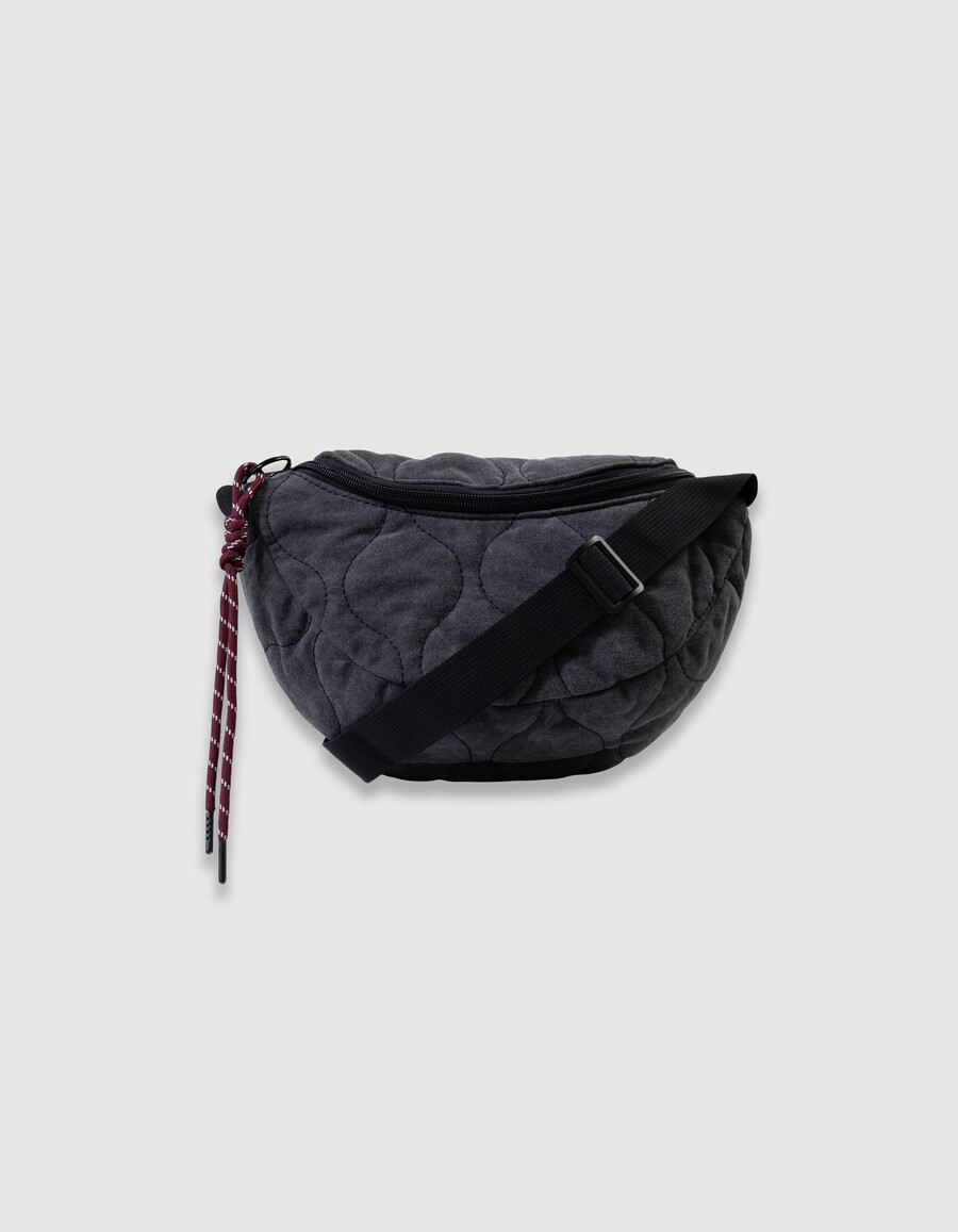 graue gesteppte bauchtasche für mädchen