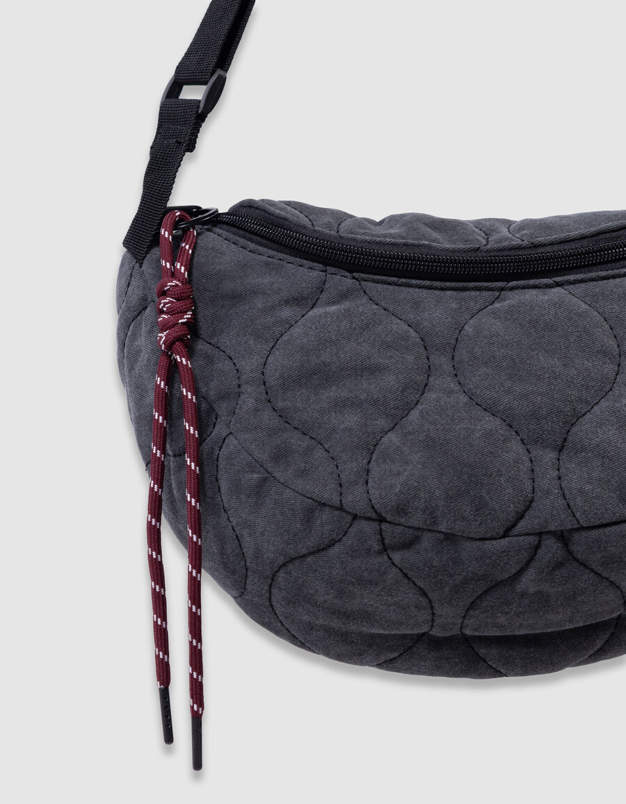 graue gesteppte bauchtasche für mädchen