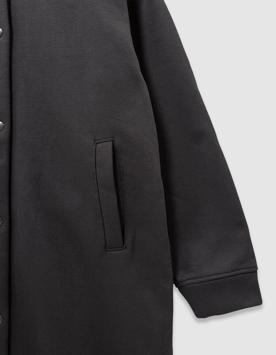 grauer mittellanger kapuzen-cardigan für mädchen