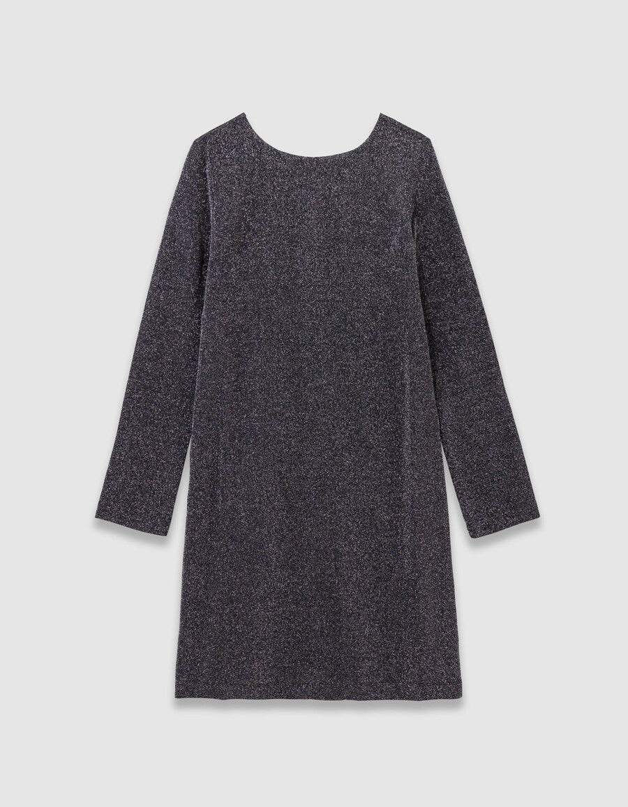schwarzes glitzerndes strickkleid für mädchen eng anliegend