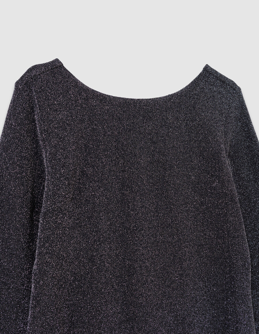 schwarzes glitzerndes strickkleid für mädchen eng anliegend