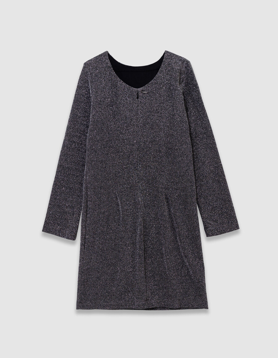 schwarzes glitzerndes strickkleid für mädchen eng anliegend