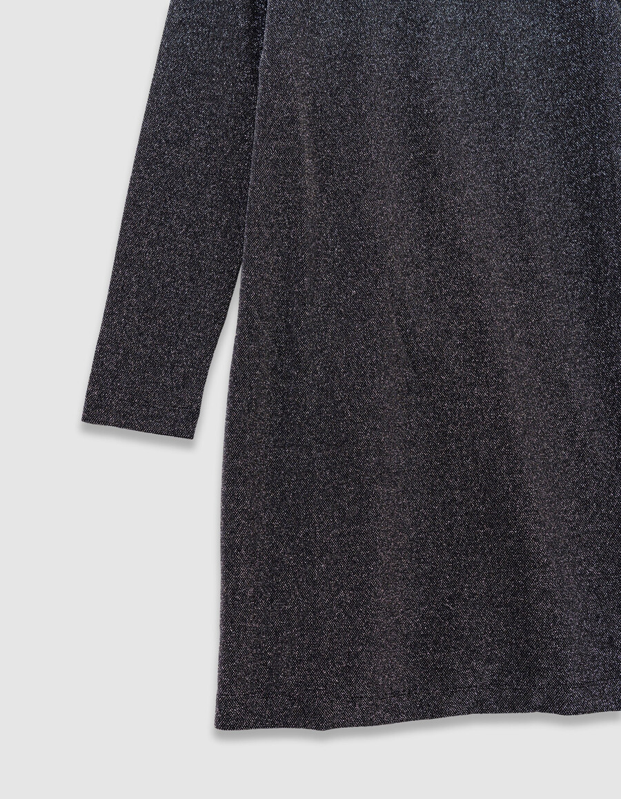 schwarzes glitzerndes strickkleid für mädchen eng anliegend