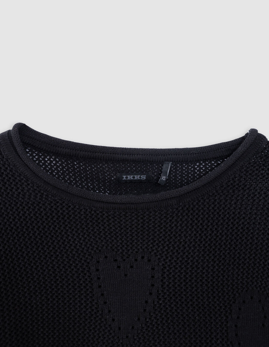 schwarzer pullover mit herzchenmuster für mädchen