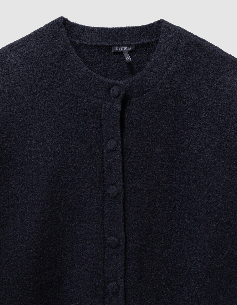 schwarzer weicher strickcardigan mit knöpfen für mädchen