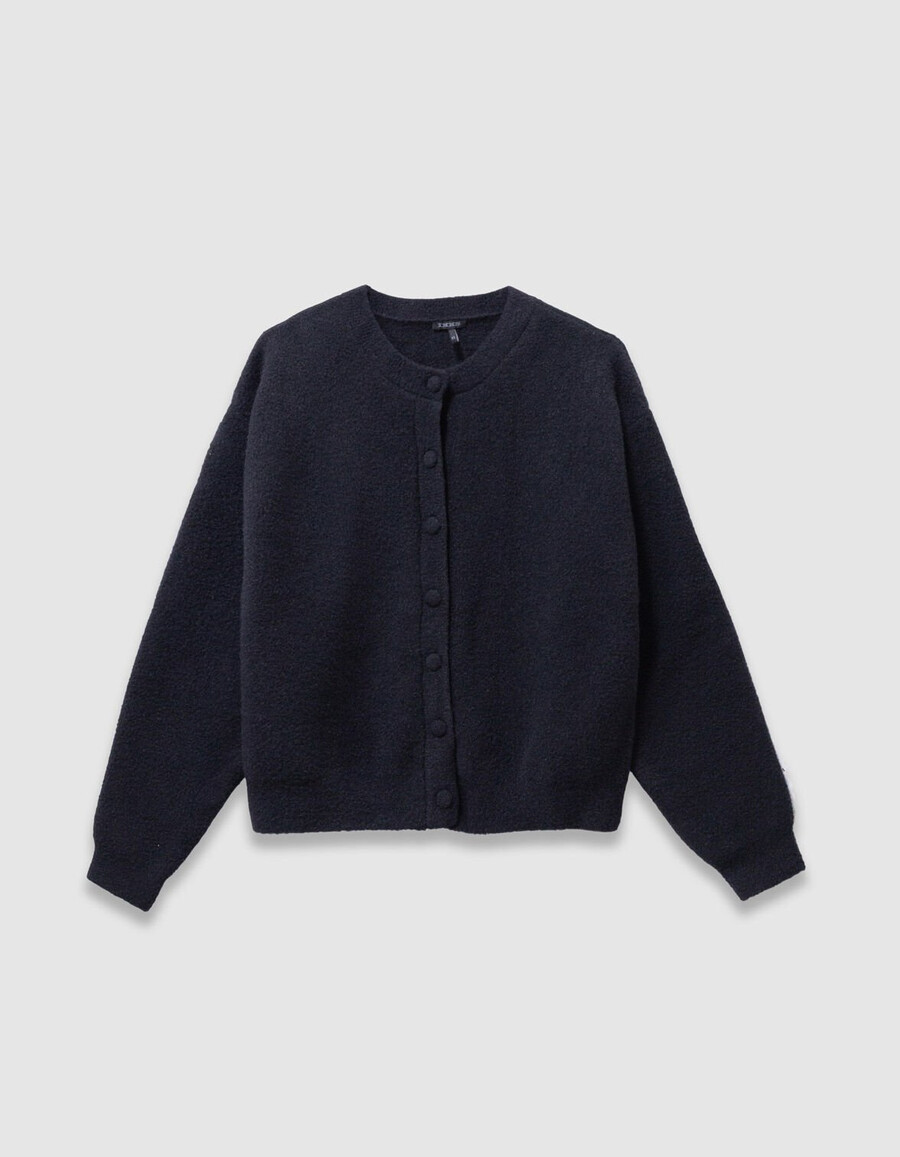 schwarzer weicher strickcardigan mit knöpfen für mädchen