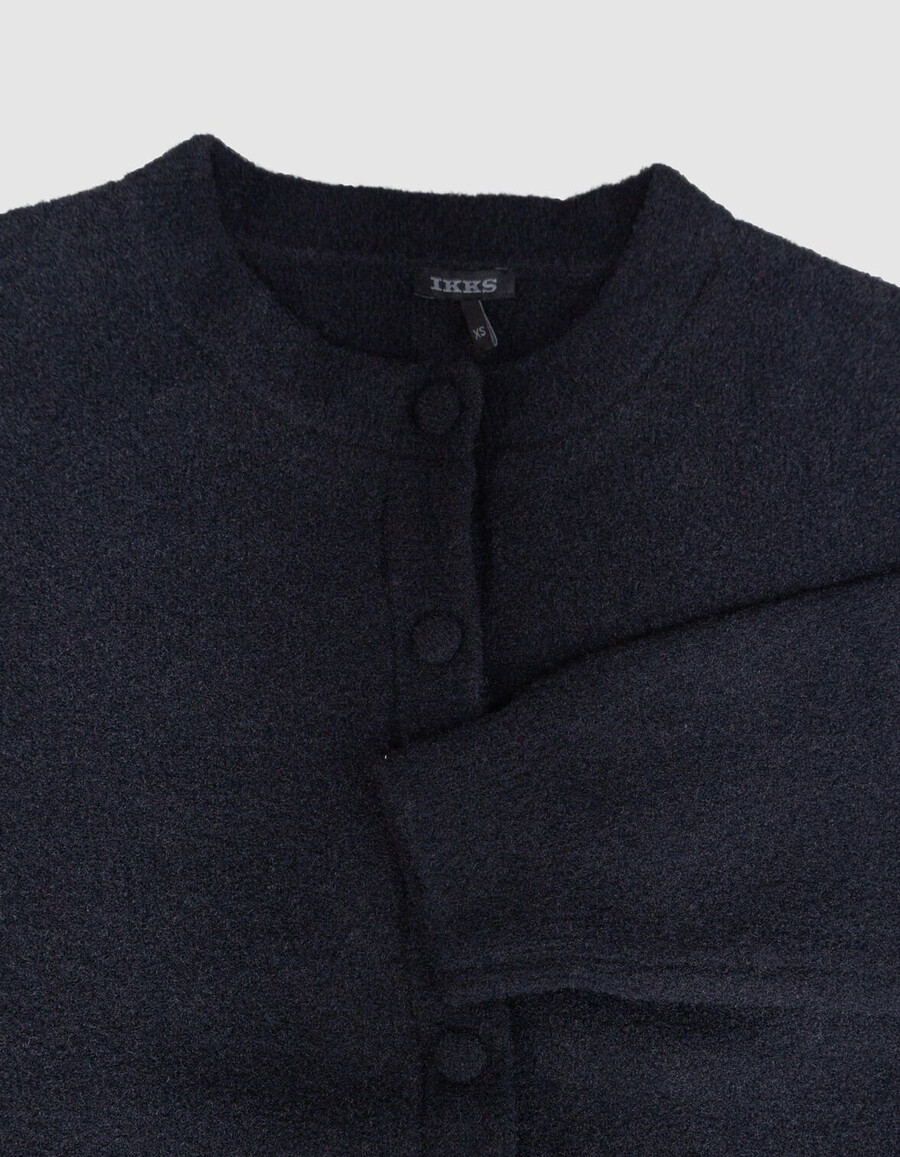 schwarzer weicher strickcardigan mit knöpfen für mädchen