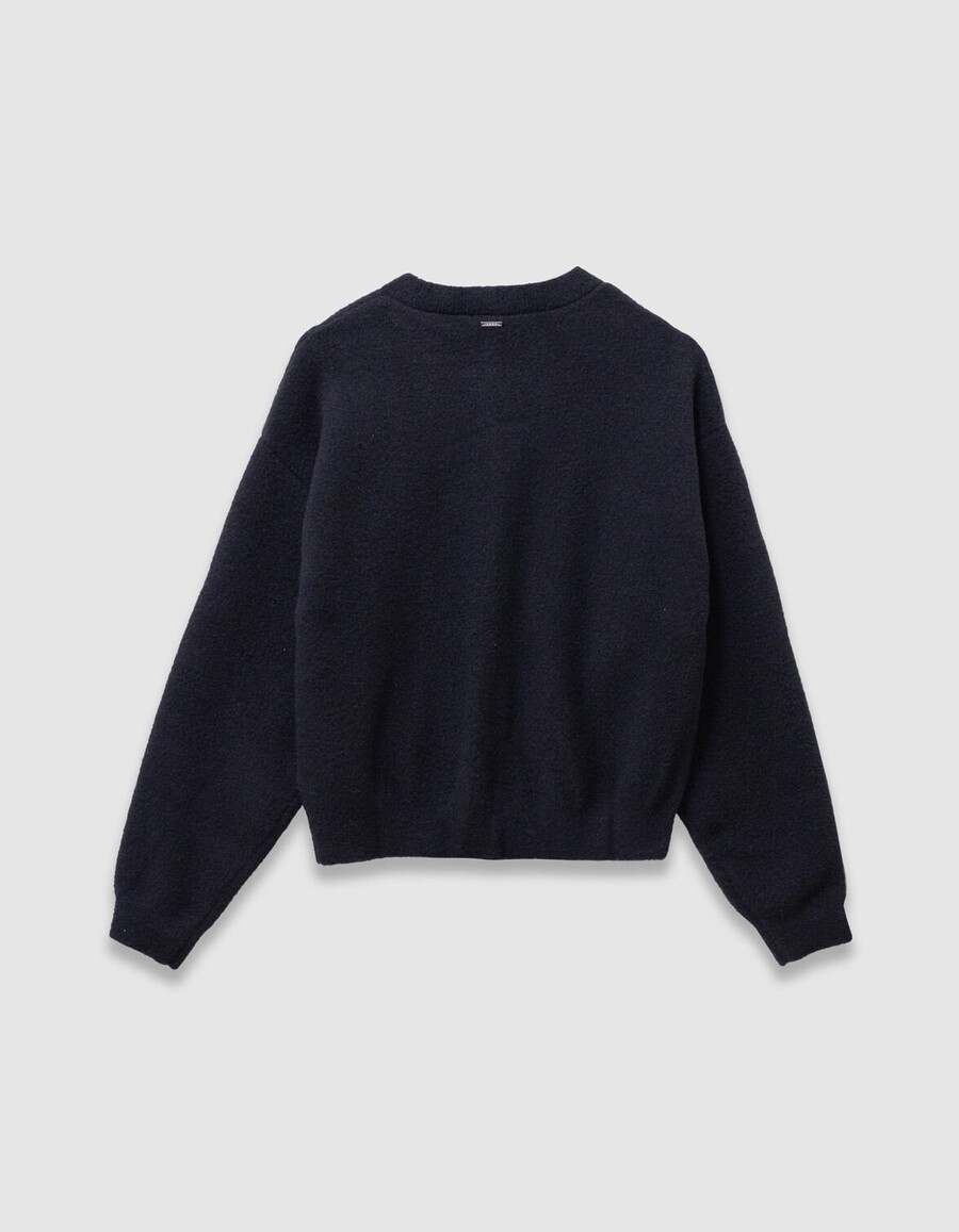 schwarzer weicher strickcardigan mit knöpfen für mädchen