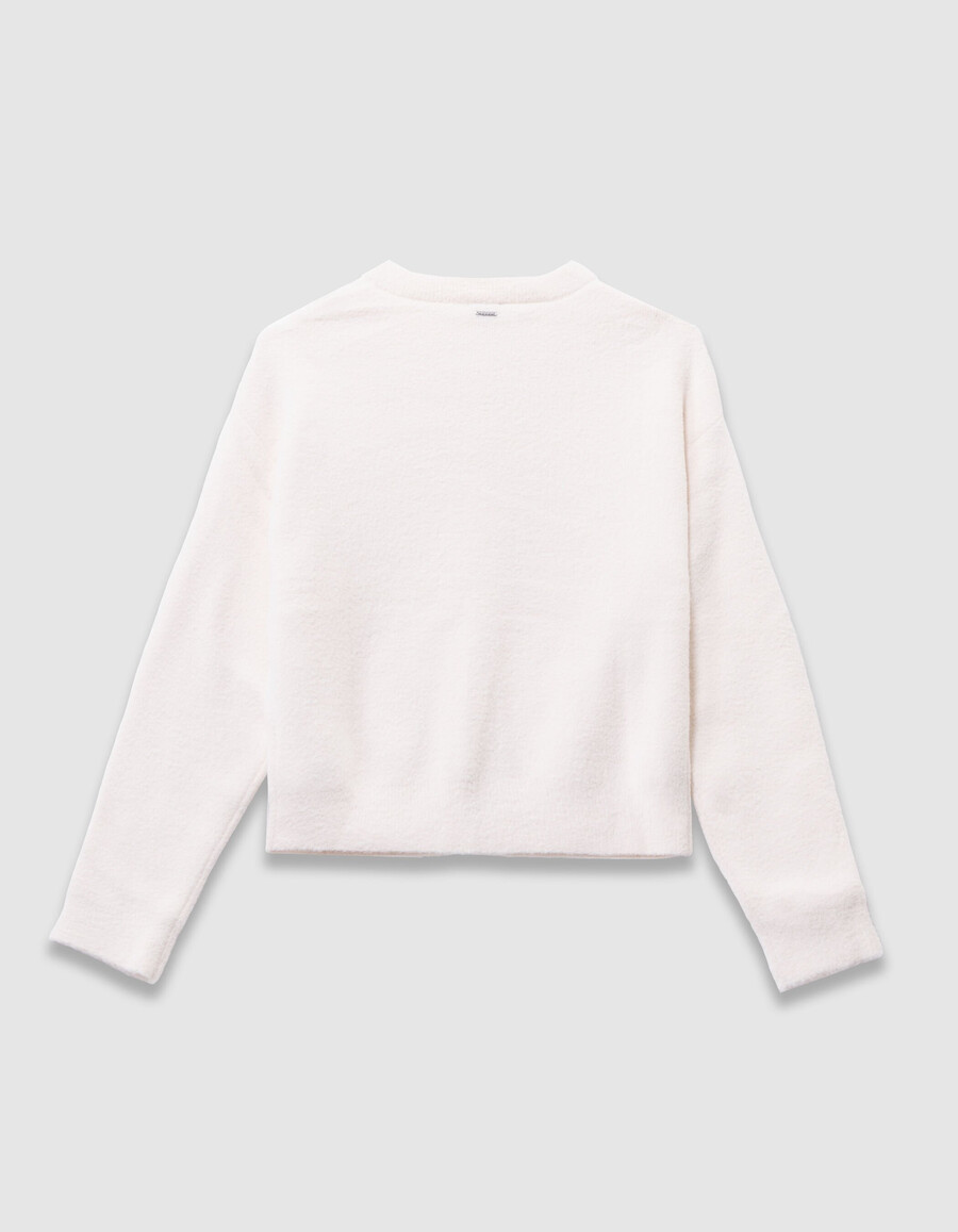 beigefarbene weiche strickjacke mit knöpfen für mädchen