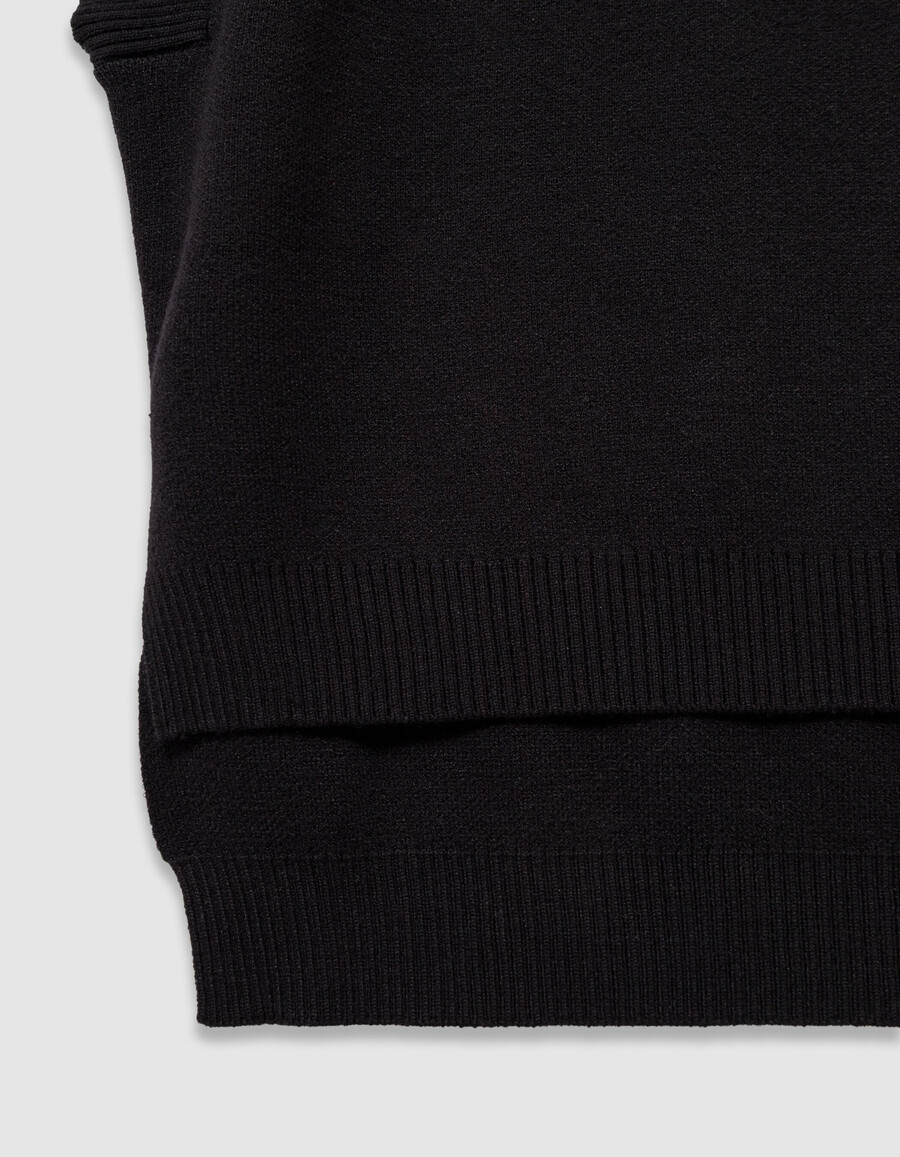 schwarzer ärmelloser strickpullover für mädchen