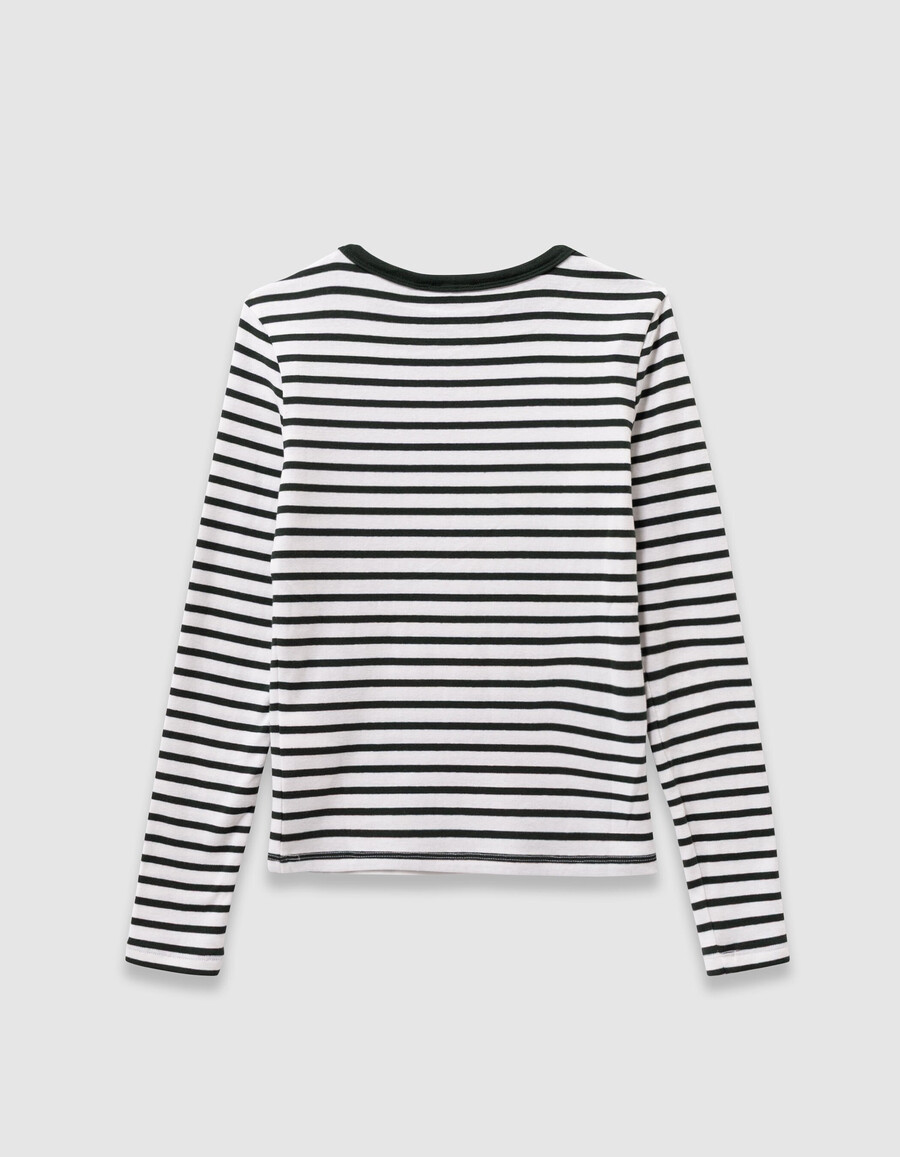 mädchen-langarmshirt mit grünen und weißen streifen