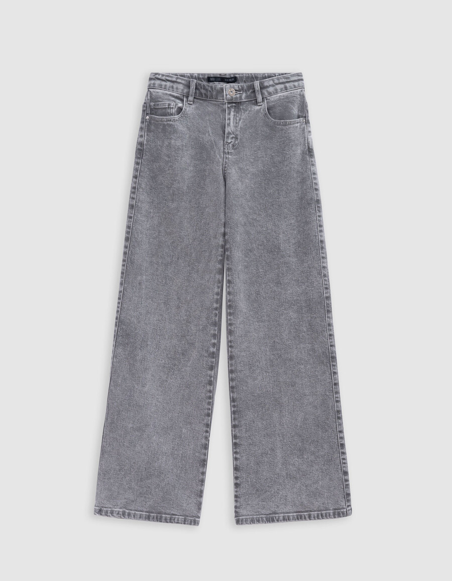 große gewaschene graue jeans für mädchen