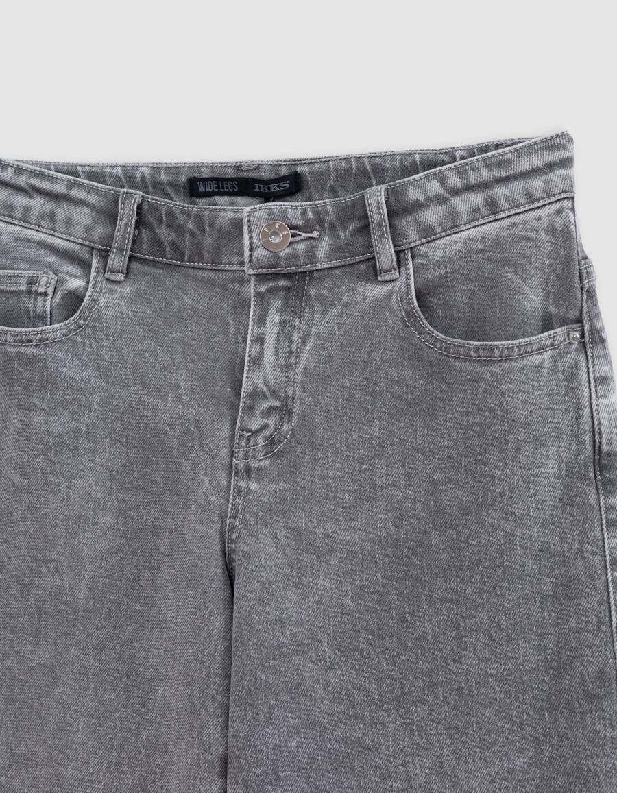 große gewaschene graue jeans für mädchen