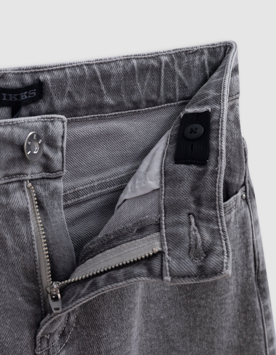 große gewaschene graue jeans für mädchen