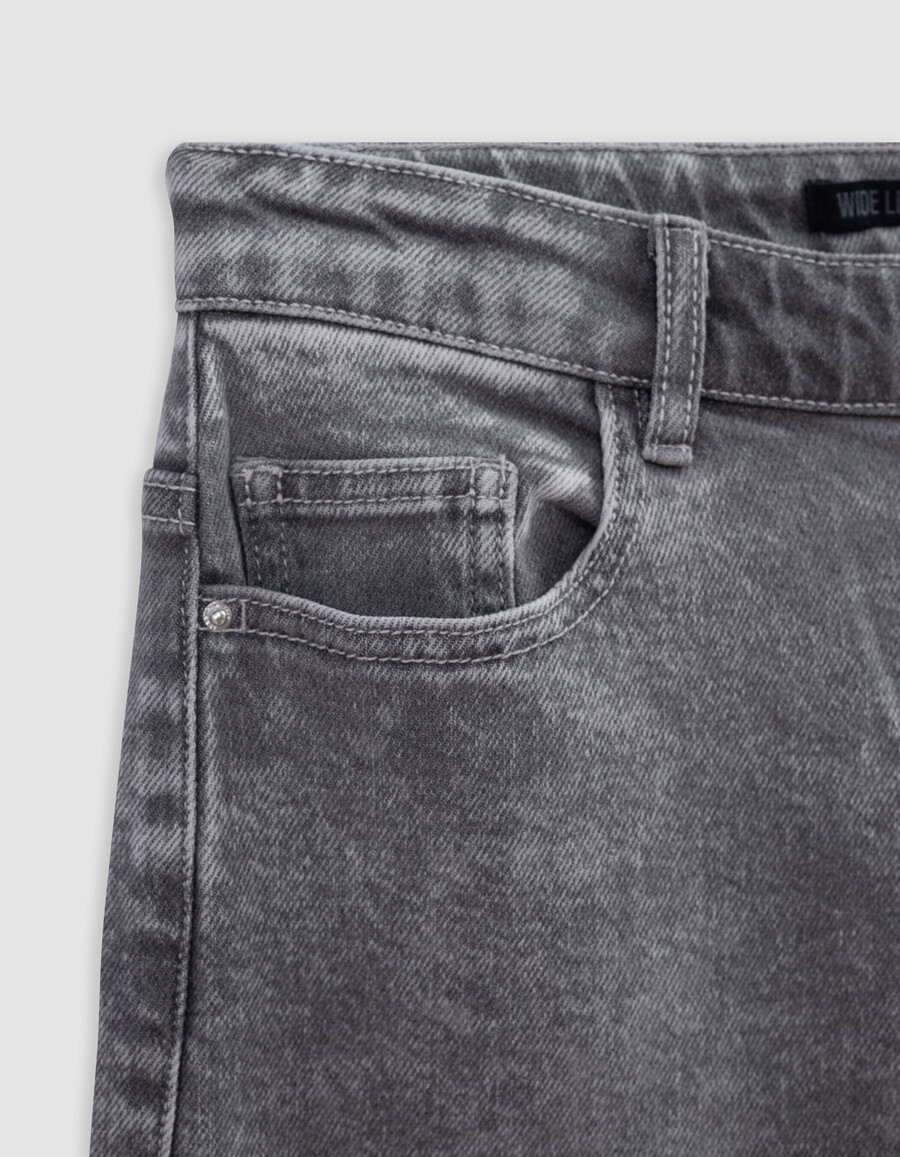 große gewaschene graue jeans für mädchen