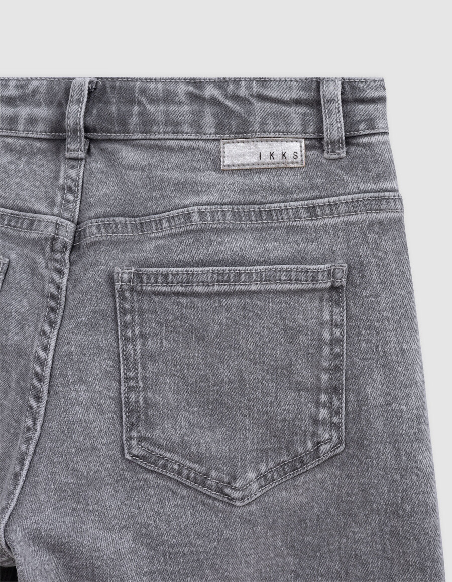 große gewaschene graue jeans für mädchen