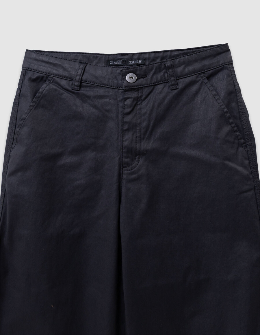 schwarze beschichtete straight-jeans für mädchen