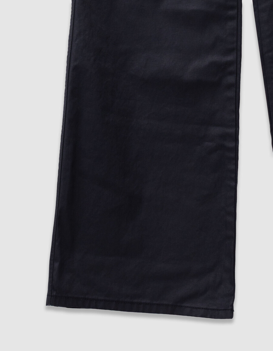 schwarze beschichtete straight-jeans für mädchen