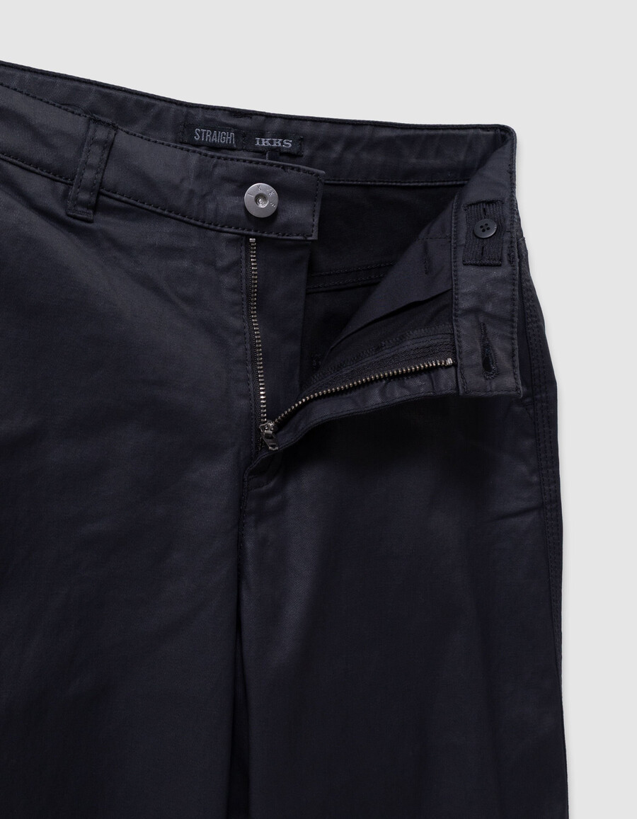 schwarze beschichtete straight-jeans für mädchen