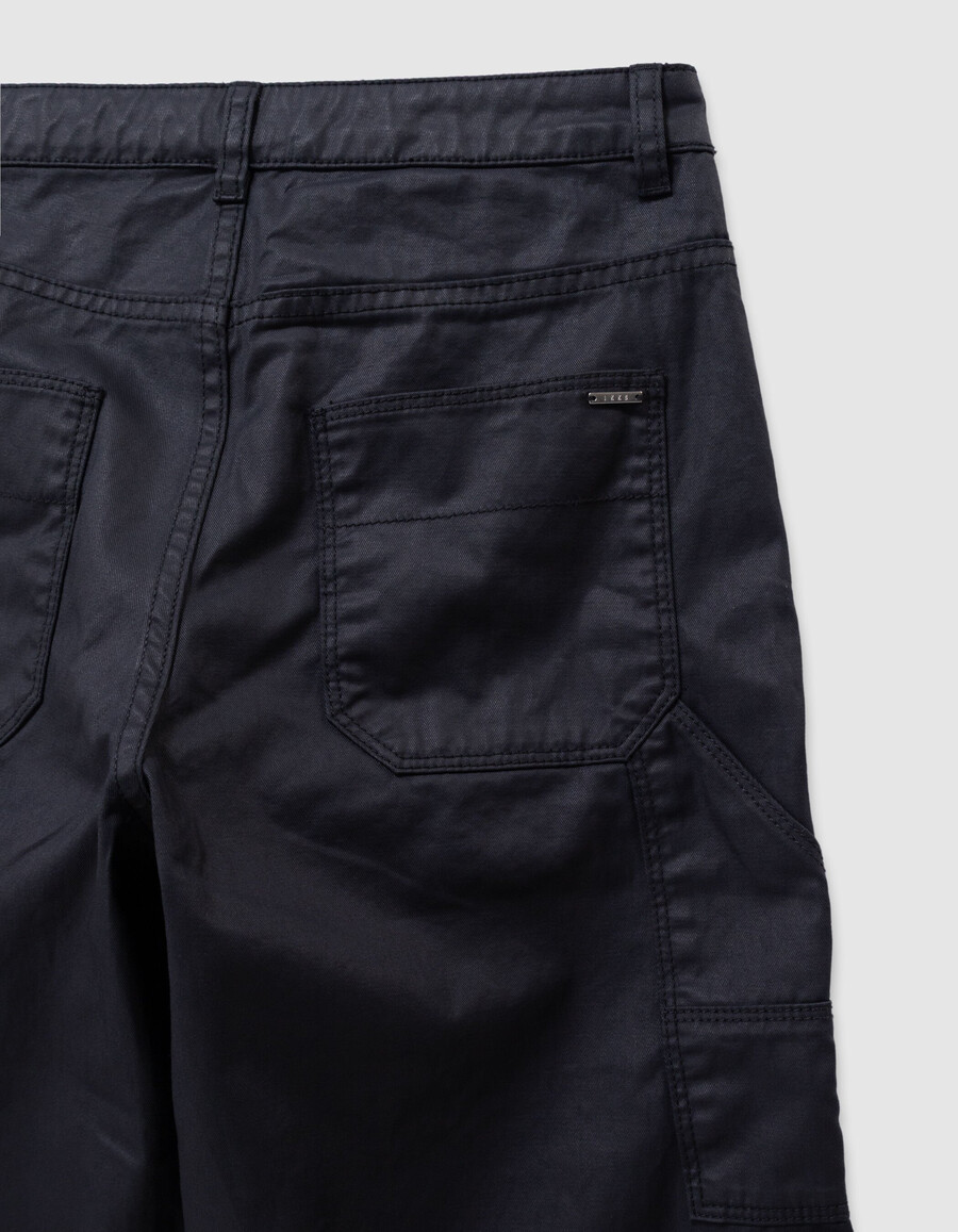 schwarze beschichtete straight-jeans für mädchen