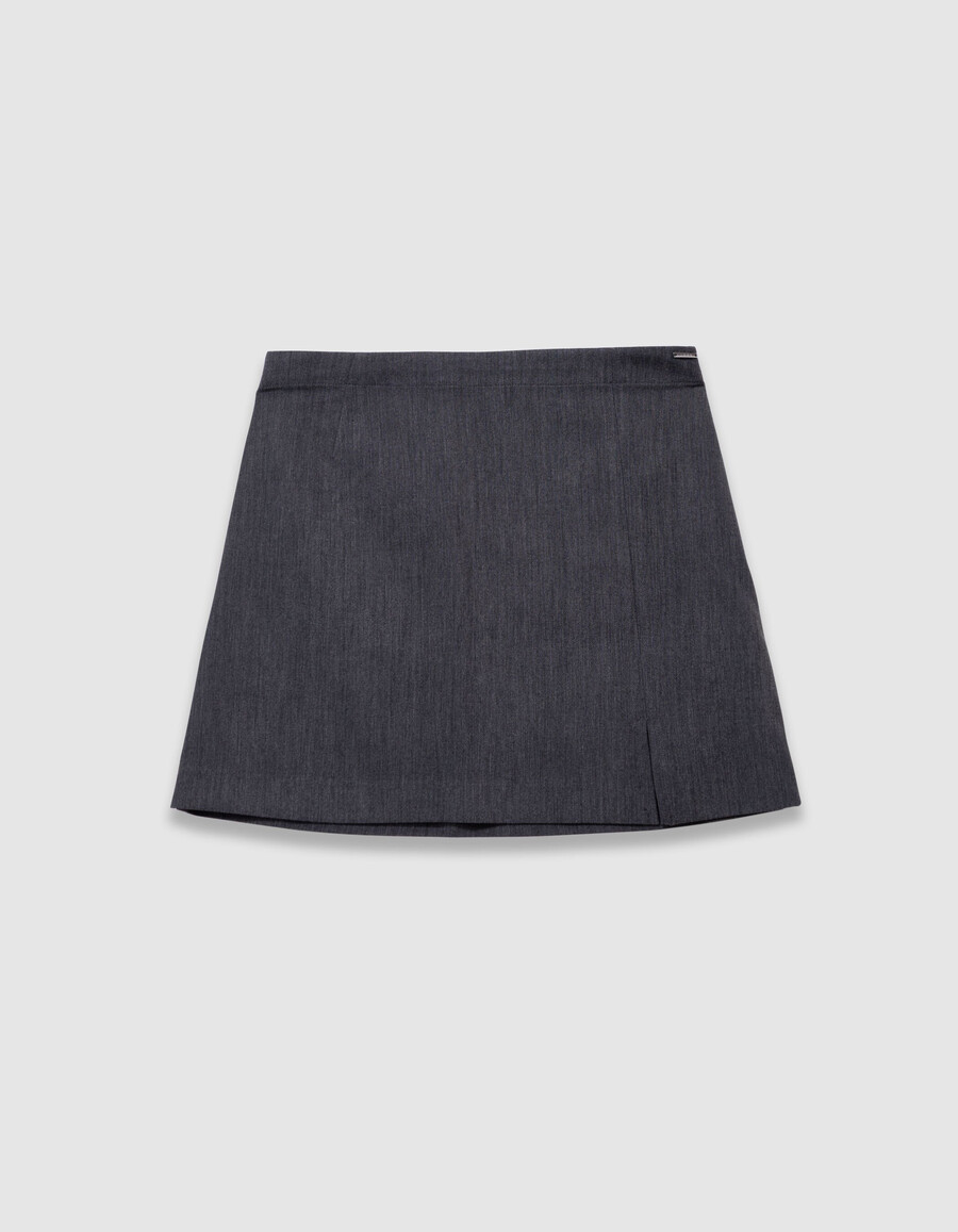 2-in-1-hose für mädchen grau mit ausgestelltem rock und abnehmbarem rock