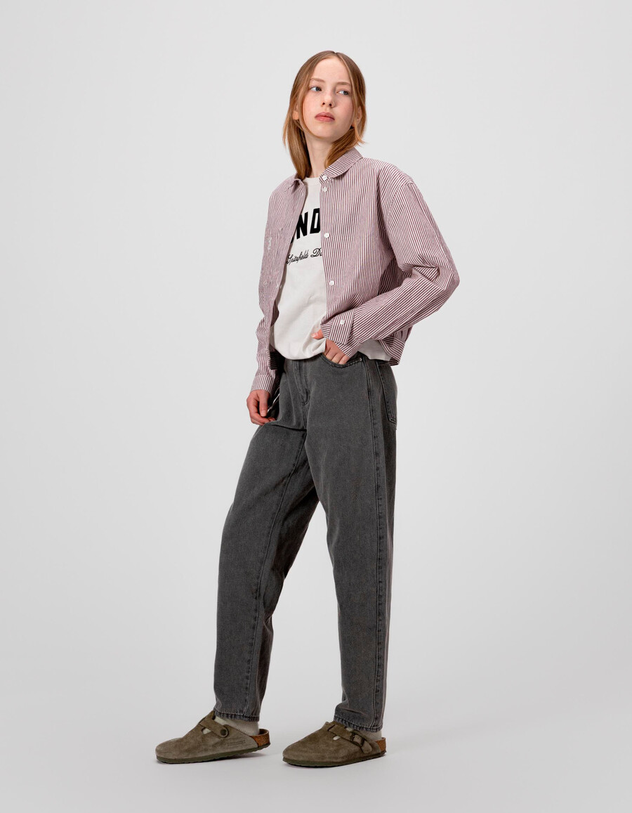 graue gaucho-jeans für mädchen