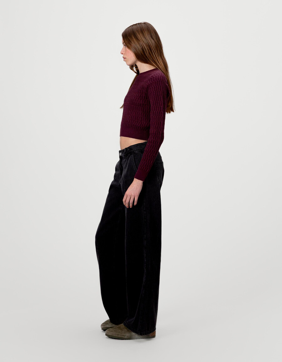 schwarze mädchenjeans mit weitem bein