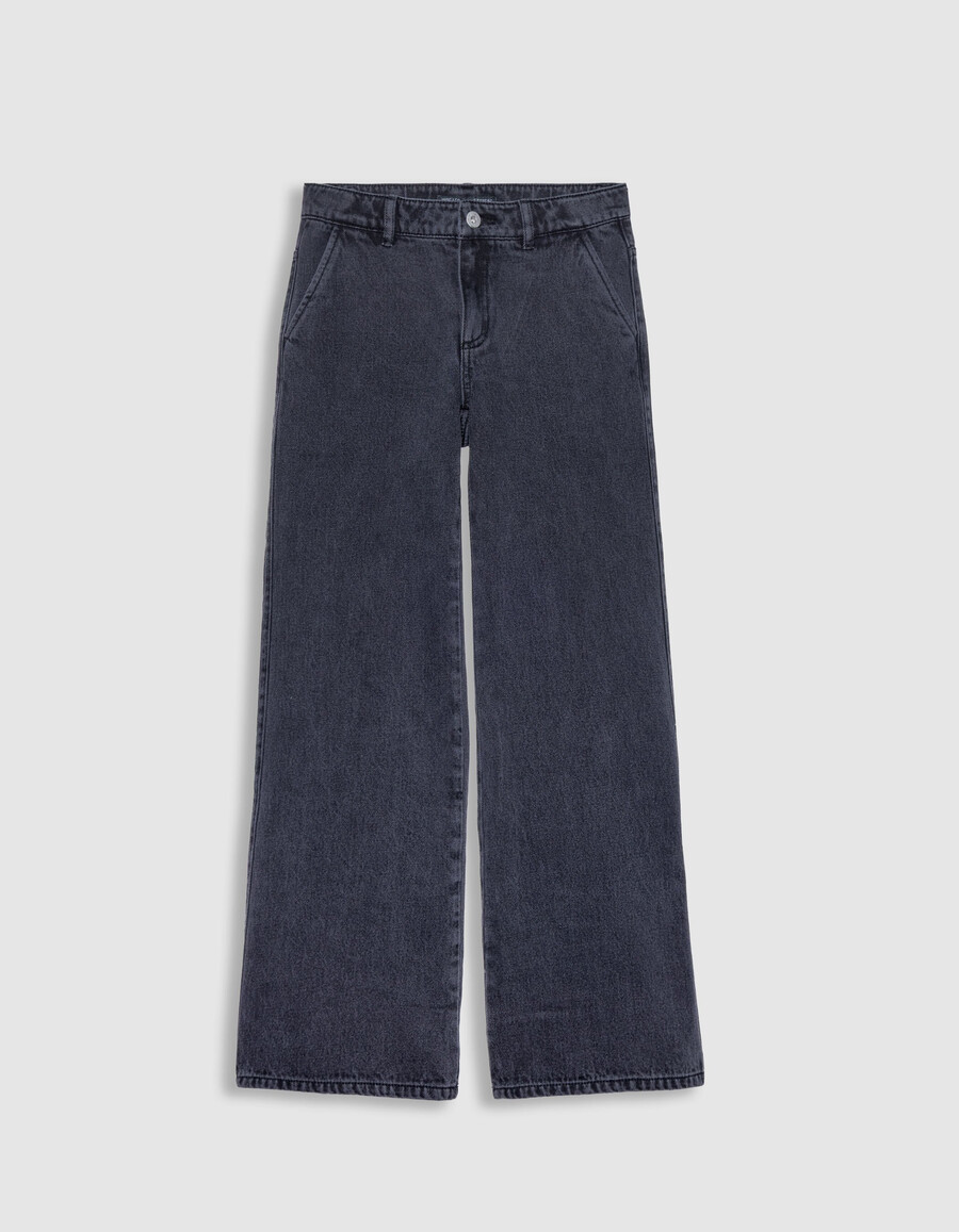 schwarze mädchenjeans mit weitem bein