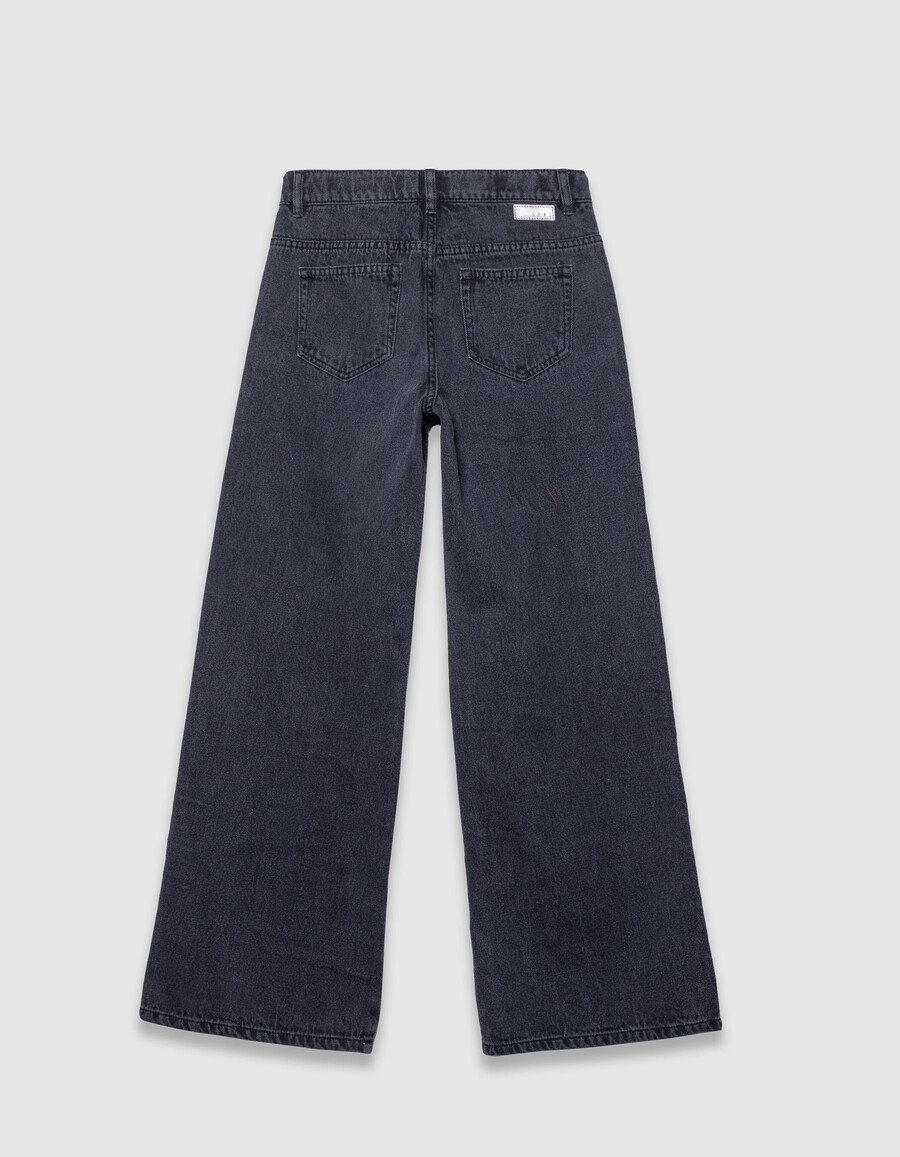 schwarze mädchenjeans mit weitem bein