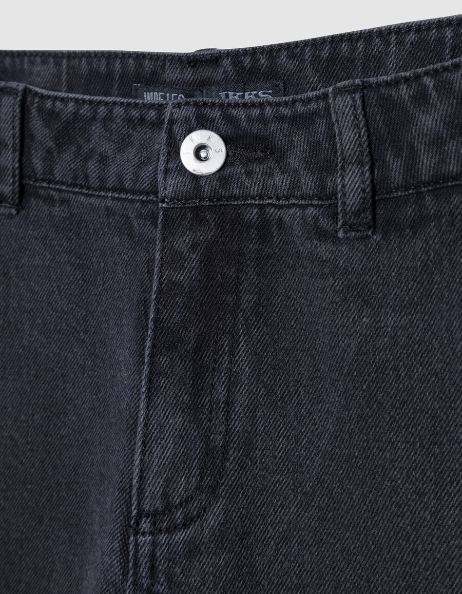 schwarze mädchenjeans mit weitem bein