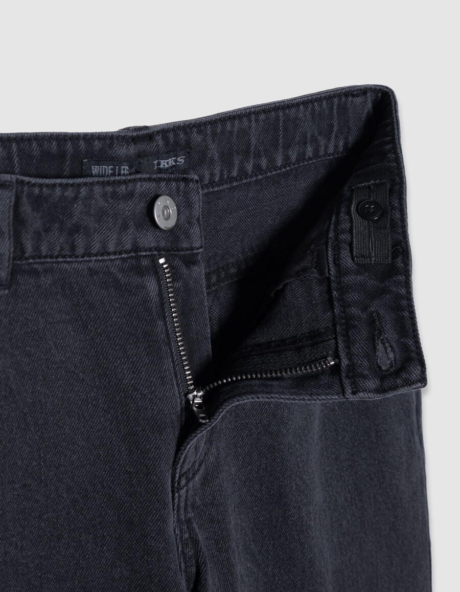schwarze mädchenjeans mit weitem bein