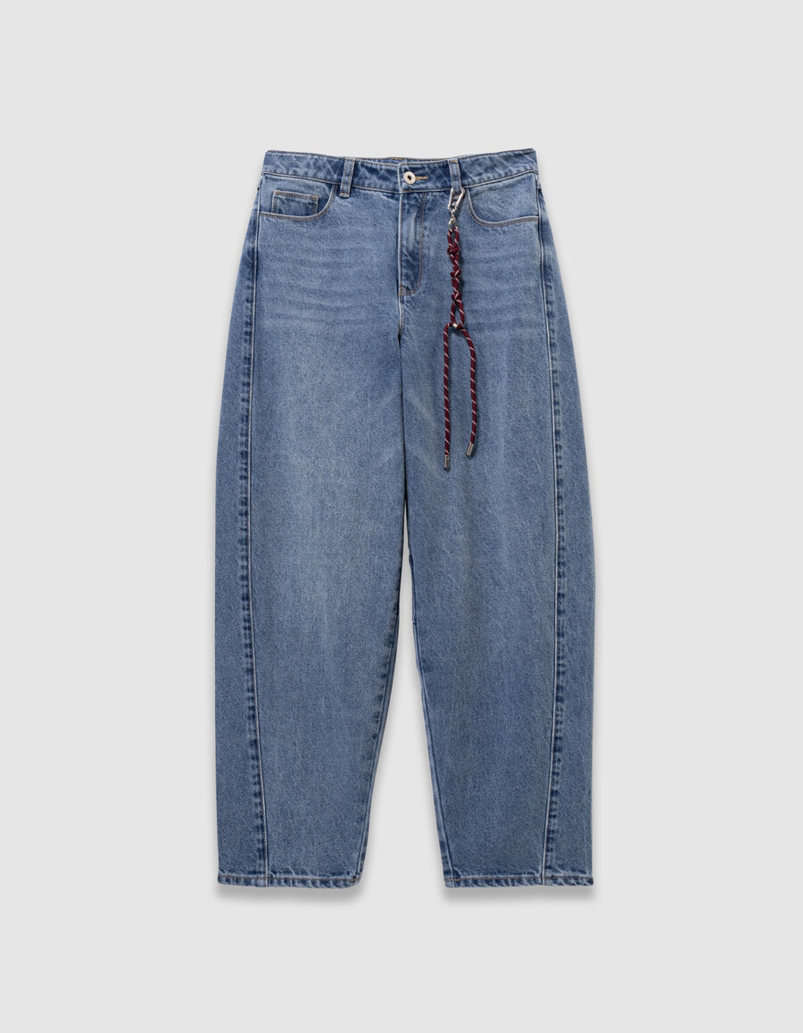 mädchen-jeans mit ballonmuster und glücksbringer-kordel