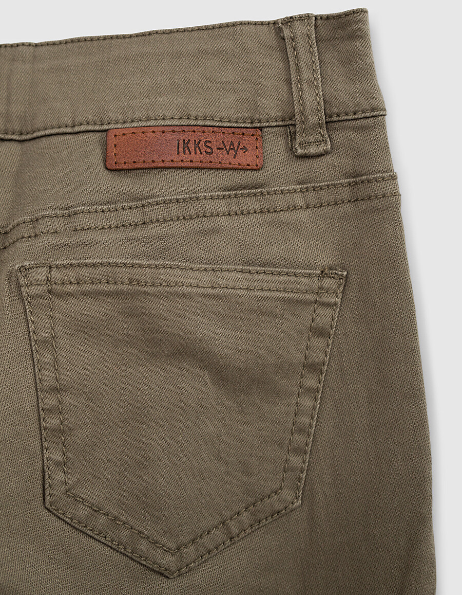 khakifarbene hochgeschnittene kampfhose für mädchen