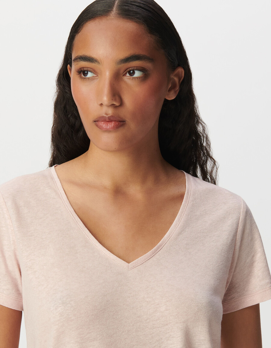 damen-t-shirt mit schimmerndem rosa lockerer passform und kurzen ärmeln