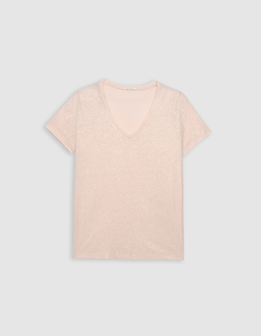 damen-t-shirt mit schimmerndem rosa lockerer passform und kurzen ärmeln