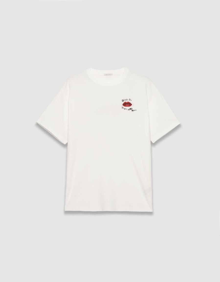 weißes t-shirt mit aufdruck