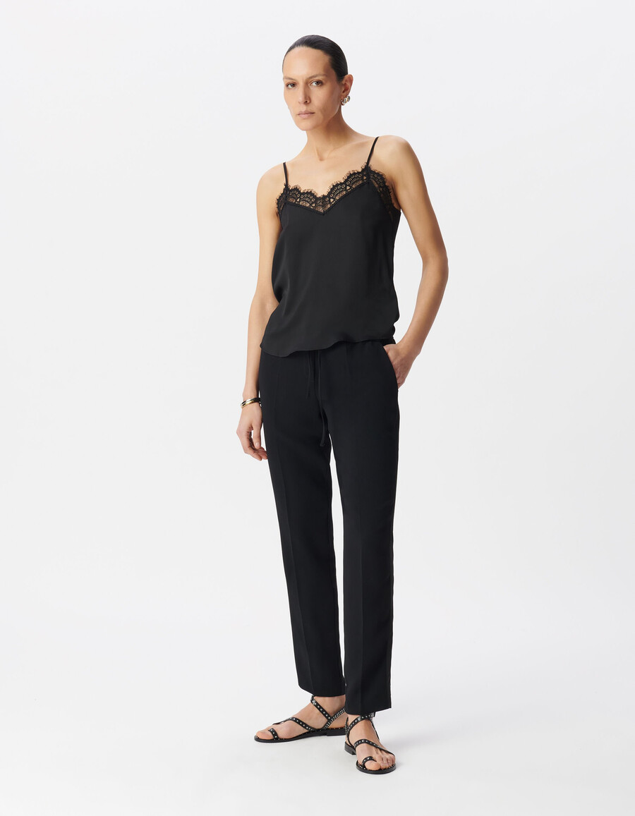 feines schwarzes spitzentop von esprit lingerie für damen